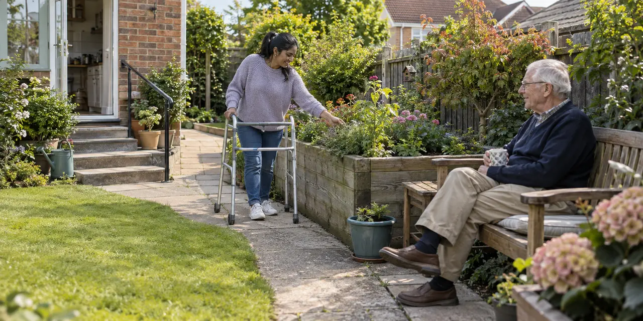 An accessible and attractive garden behind an ordinary British home